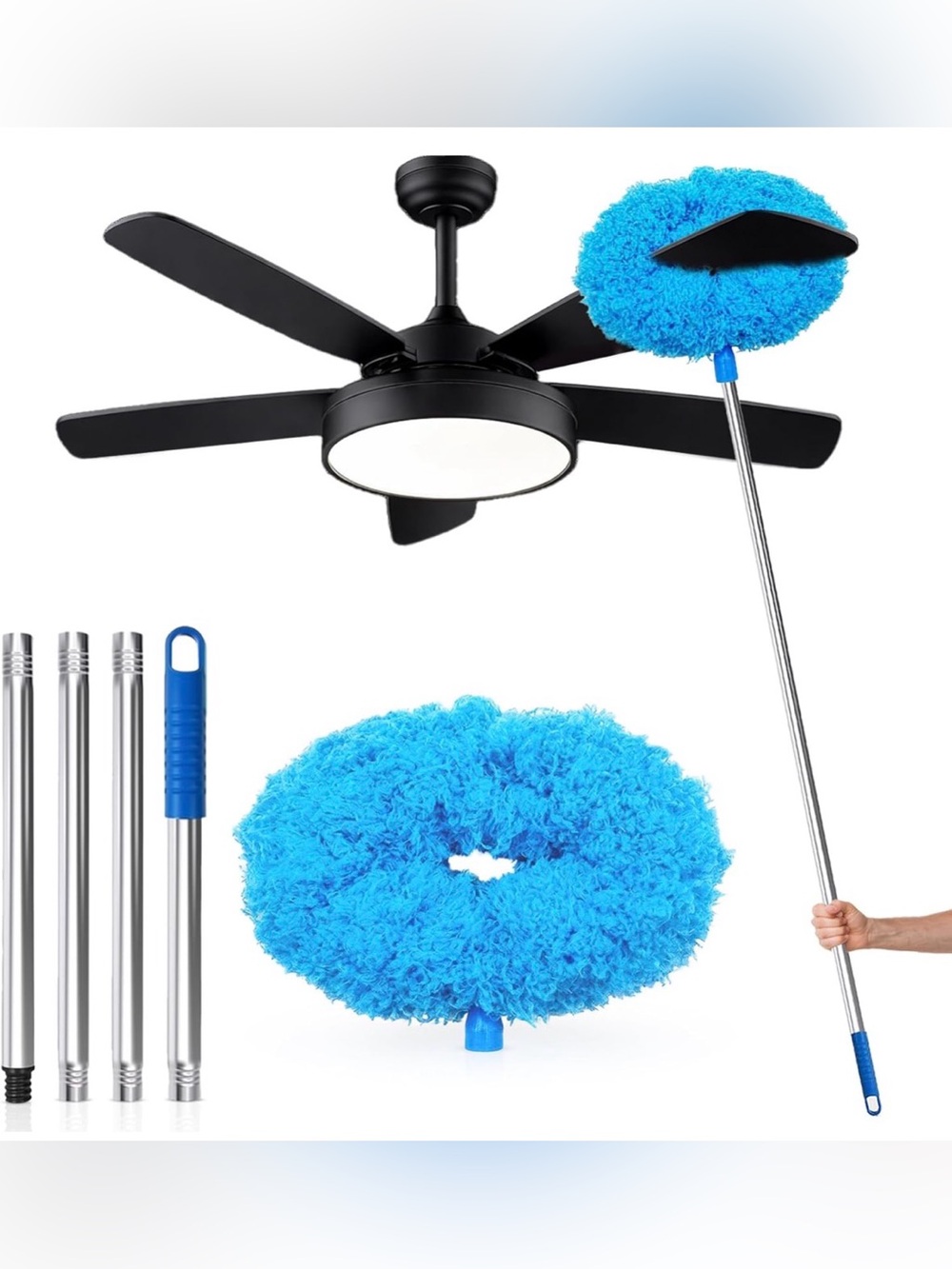 Ceiling Fan Cleaner Duster with Extension Pol, 12 to 51 Inch Duster Length